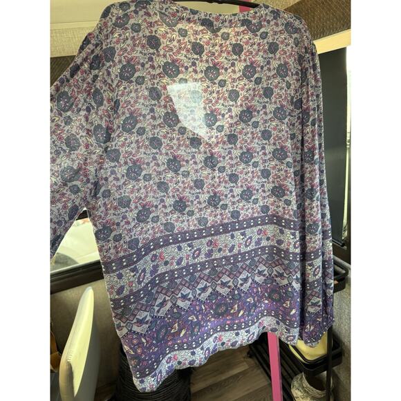 Spell And The Gypsy M Kombi Boho Blouse Lavender EXC - Picture 3 of 11
